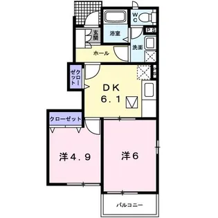 グランデール花宗 弐番館【1階】の間取り