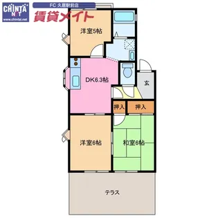 ライムハウス【1階】の間取り