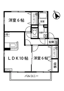 ホワイトベルB【2階】の間取り