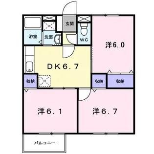 チェリーブロッサムA【1階】の間取り