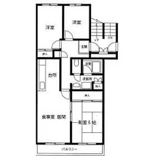 神奈川県小田原市鴨宮【マンション】の間取り