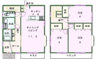 岡山県岡山市南区新保【一戸建】の間取り