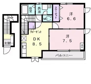 千葉県東金市田間【アパート】の間取り