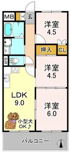 大阪府大阪市平野区喜連6【マンション】の間取り