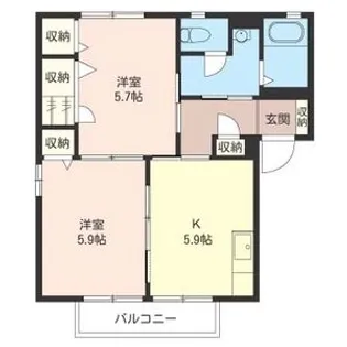 シャーメゾンしらさぎA【2階】の間取り