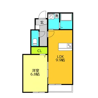 アンレーヴ吉岡A【1階】の間取り
