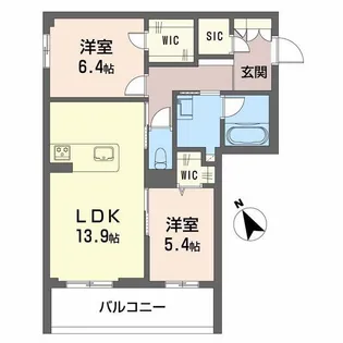 シャーメゾンサクラスクエア本郷【2階】の間取り