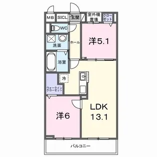 スイート滝ノ水【3階】の間取り