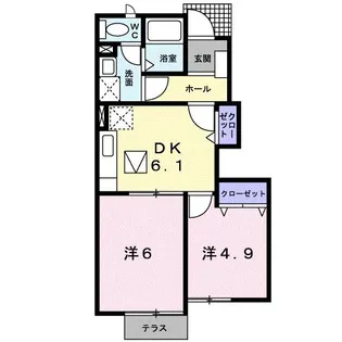 ベル・フィオーレA【1階】の間取り