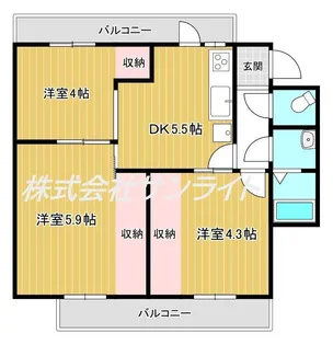 3DKの間取り画像