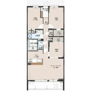 オデスビエント医大前【2階】の間取り