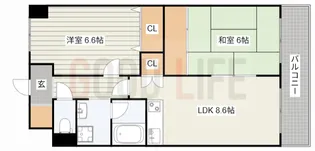 兵庫県加古川市加古川町粟津【マンション】の間取り