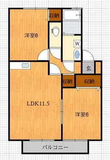 ディアコート玄ヶ野 C棟【2階】の間取り