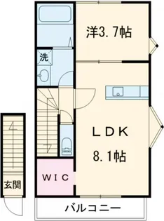 Casa Pacifica 喜田村【2階】の間取り