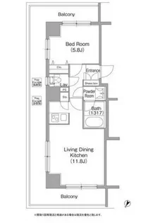 東京都港区三田5【マンション】の間取り