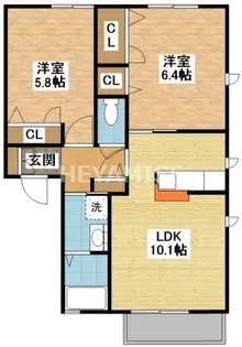 シャーメゾングリーン C棟【2階】の間取り