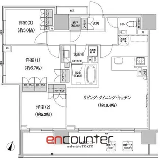 パークハビオ渋谷本町レジデンス【10階】の間取り