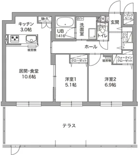 ジュノール千歳真々地【1階】の間取り