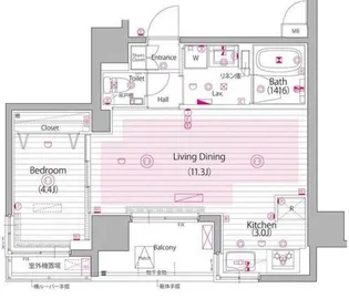 ガーラ・ヴィスタ日本橋浜町【9階】の間取り
