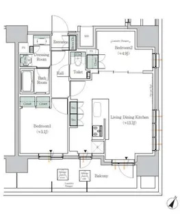 ONE ROOF RESIDENCE TAMACHI【14階】の間取り