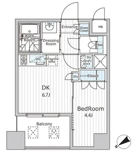 ビエラコート日本橋久松町【10階】の間取り