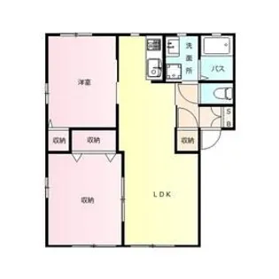 エレガンスクエア B【1階】の間取り