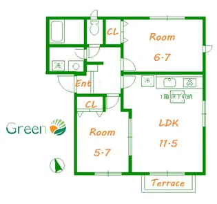 サニーサイド A【1階】の間取り