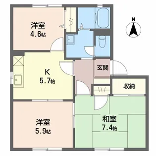 エスポワールB棟【1階】の間取り