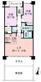 アーバンプレイス南笹口【1階】の間取り