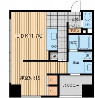 ウィルテラス勝どき(旧OZIO勝どき)【5階】の間取り