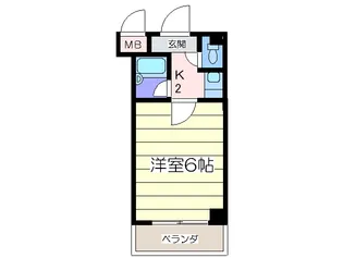 カルム四天王寺【6階】の間取り