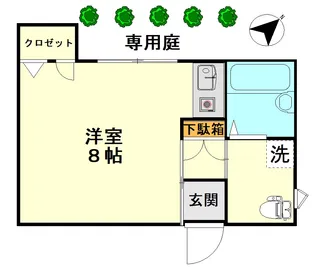 フラット・オー【1階】の間取り