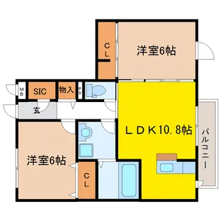 リアントゥール【3階】の間取り
