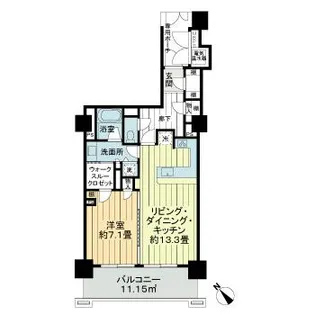 ライオンズタワー仙台大手町【12階】の間取り