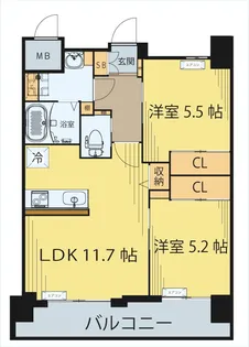 クラウド泉中央West【5階】の間取り