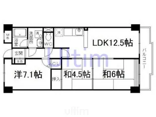 ベルヴィ西浦【6階】の間取り