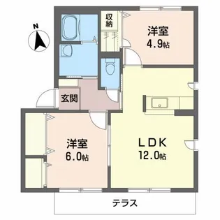 ドラゴンパークスB【1階】の間取り