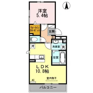 ルミエールこがね【1階】の間取り