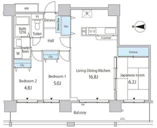 セルリアンホームズ勝どき【23階】の間取り