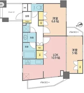 アートコート早稲田戸山公園【4階】の間取り