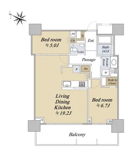 ベイシティタワーズ神戸WEST【7階】の間取り