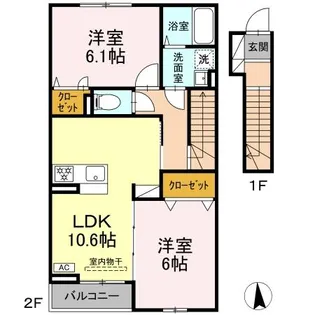 ゆずの樹【2階】の間取り
