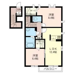 タイムフォースクエアB【2階】の間取り