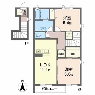 アルフラット椿 B棟【2階】の間取り