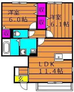 エルメゾン益野 A【1階】の間取り