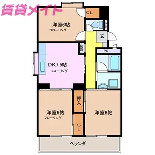 Bright Plaza B棟【4階】の間取り