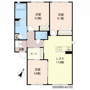 シャーメゾン和多田【1階】の間取り