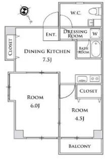 黒田屋ハイツII【4階】の間取り