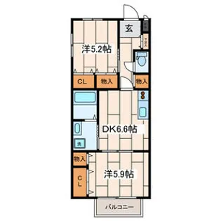 アルカディア夕陽ヶ丘【2階】の間取り