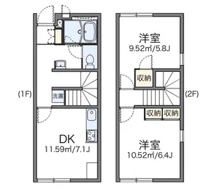 レオパレスプリメーラ深見【2階】の間取り